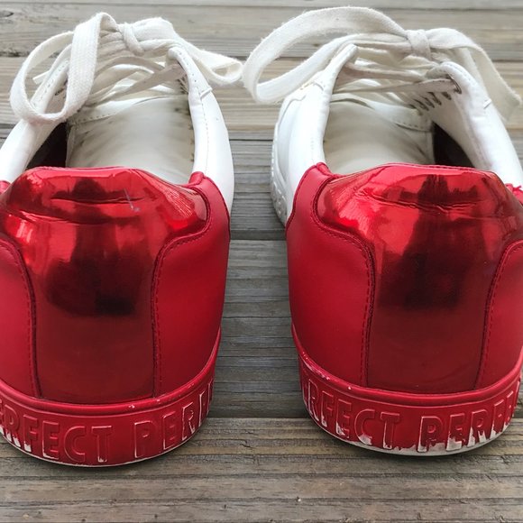 Zara Man Shoes White/Red Fashion Casual Sneaker - Picture 6 of 8